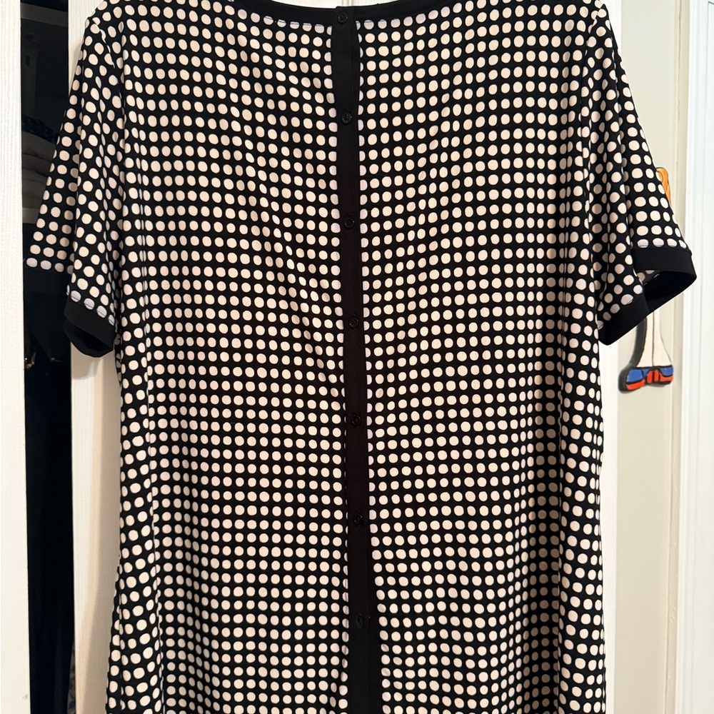 Anne Klein Black and White Polka Dot Blouse